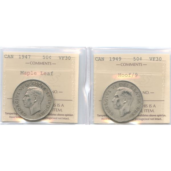 1947 & 1949 Fifty Cents