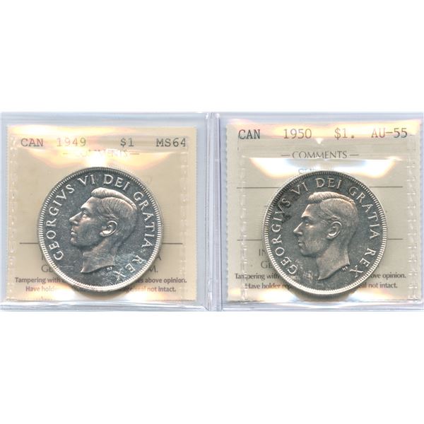 1949 & 1950 Silver Dollars