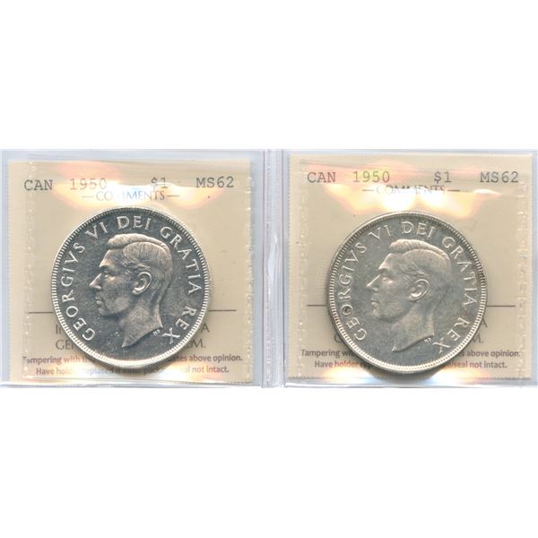 1950 Silver Dollar, Lot of 2