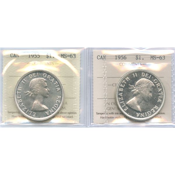 1955 & 1956 Silver Dollars