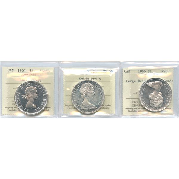 Silver Dollars - ICCS Graded Lot of 3