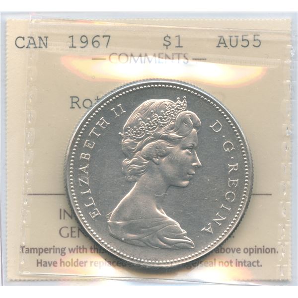 1967 Silver Dollar with Rotated Die