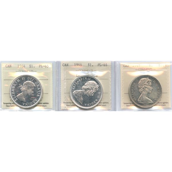 Silver Dollars - ICCS Graded Lot of 3