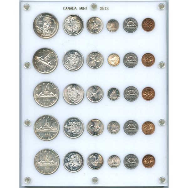 1958-1962 Silver Proof Like Sets in Acrylic holder.