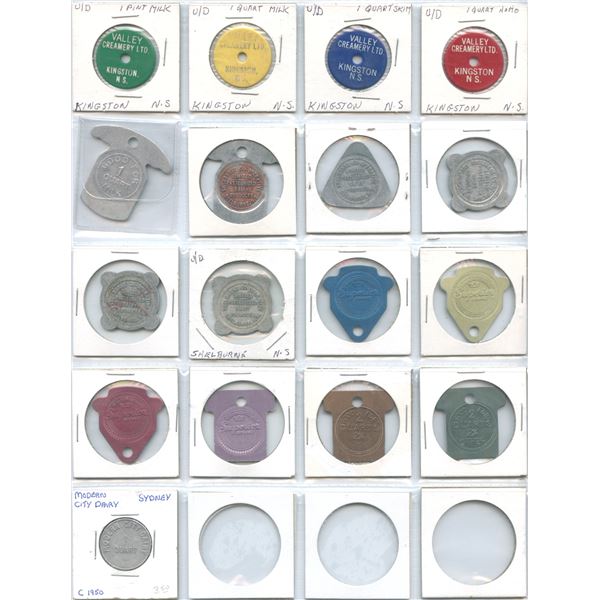 East Coast Milk Tokens Lot of 17