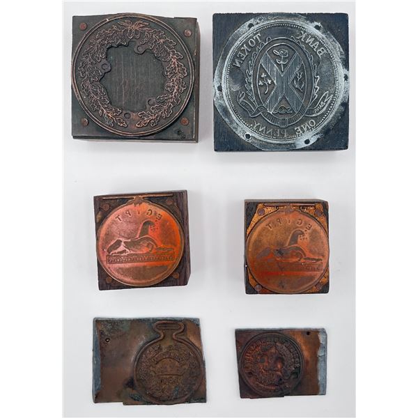 Wood & Metal Cuts Printers' Blocks - Lot of 6