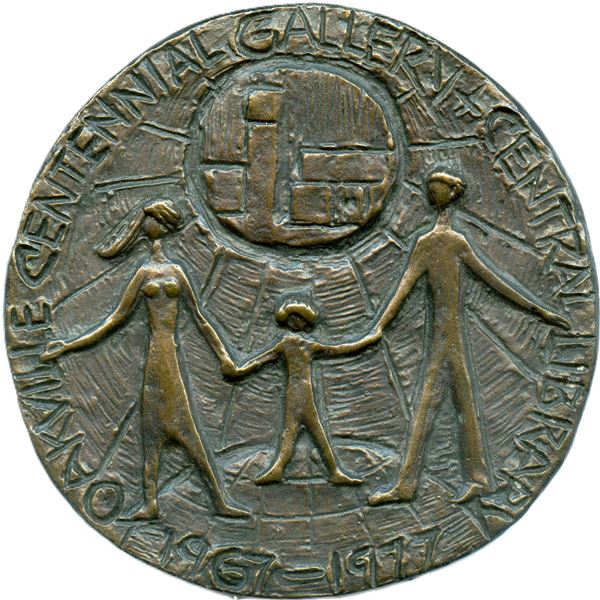 Dora De Pédery-Hunt Personnel Medal. Oakville Centennial Gallery Central Library. 1977.