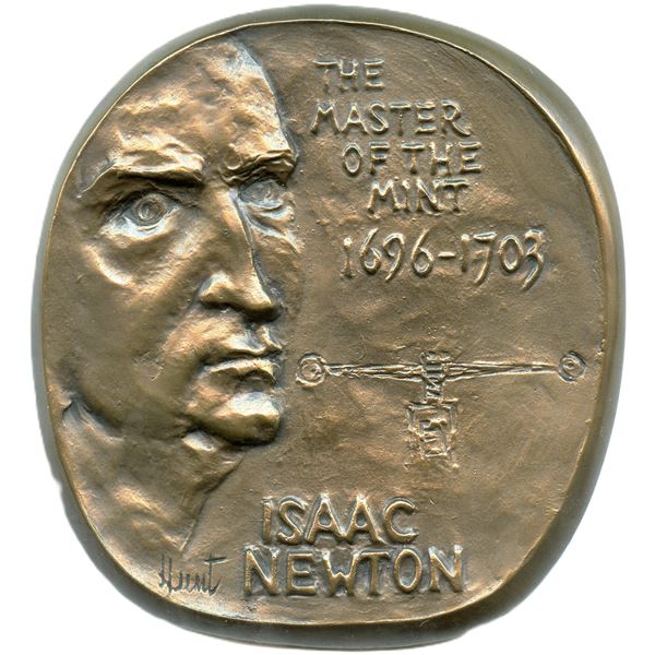 Dora De Pédery-Hunt Personnel Medal. Issac Newton Master Of The Mint.