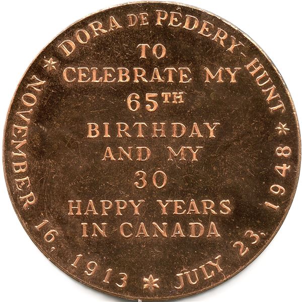 Dora De Pédery-Hunt Personnel Medal.