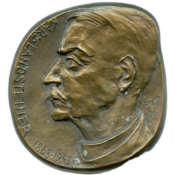 Dora De Pédery-Hunt Personnel Medal. Karl Landsteiner 1868-1943. 1986.