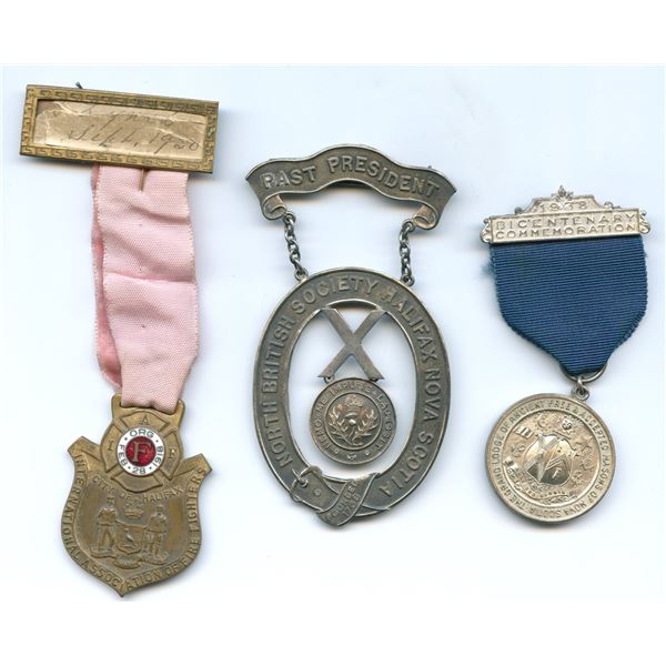 Lot of Three North British Society Halifax Nova Scotia Items.