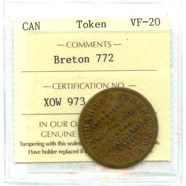 Lot of Three Pritchard & Andrews Tokens.