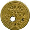 Image 1 : Lot of Three C. Schmidt ½ Loaf Bakery Tokens.