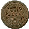 Image 3 : Lot of Three C. Schmidt ½ Loaf Bakery Tokens.