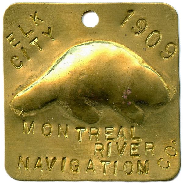 Elk City 1909 Montreal River Navigation Co. Plaque.