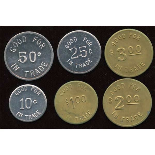 Knight's Coin shop, Newfoundland Tokens Lot of 6
