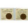 Image 1 : Lot of Two ICCS Graded Prince Edward Island Tokens