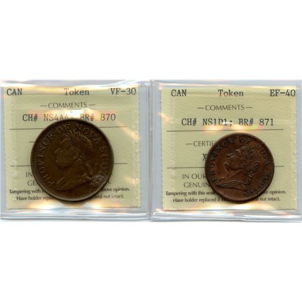 Lot of Two Nova Scotia ICCS Graded Tokens