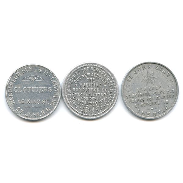 Saint John, New Brunswick - Lot of 3 Tokens