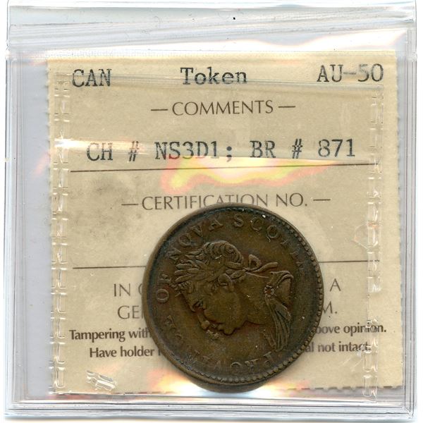 Nova Scotia 1832 Counterfeit George IV Half Penny.