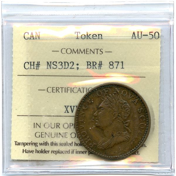 Nova Scotia 1832 Counterfeit George IV Half Penny.
