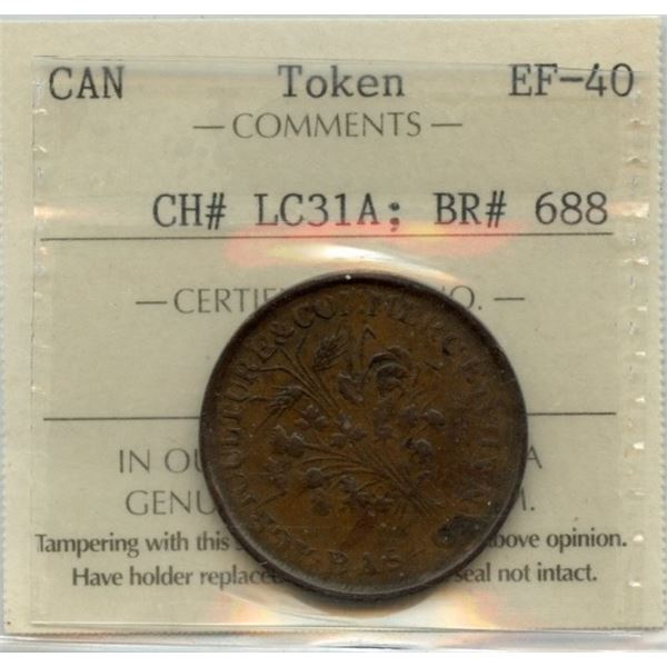 Lower Canada One Penny Token, BR 688