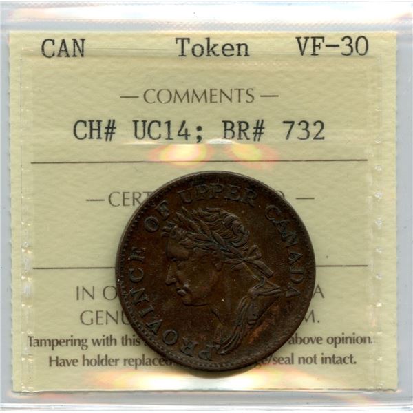 Province of Canada Upper Canada Half Penny Token