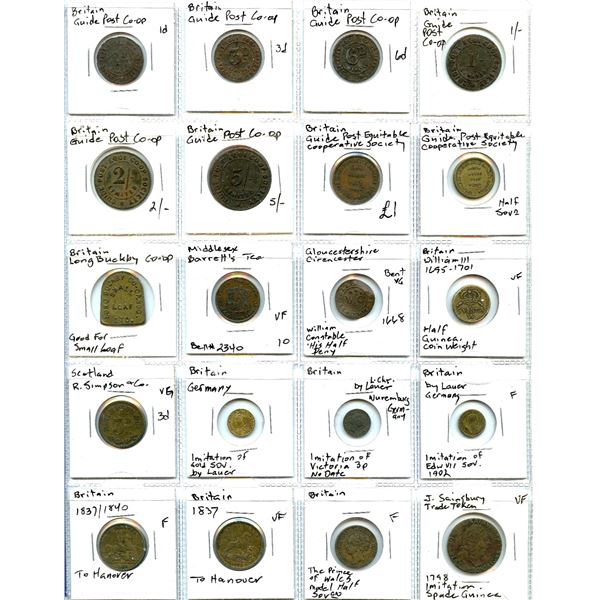 Lot of Twenty-Four British Tokens.