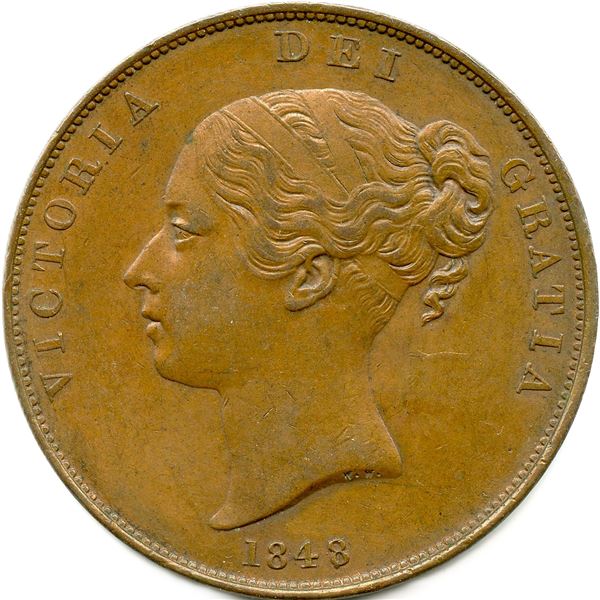 1848/7 British One Penny.