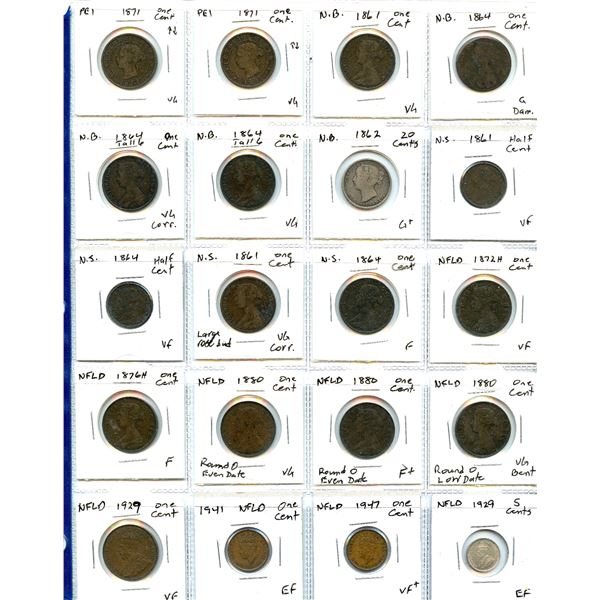 Lot of Thirty Pre-confederation Coinage.