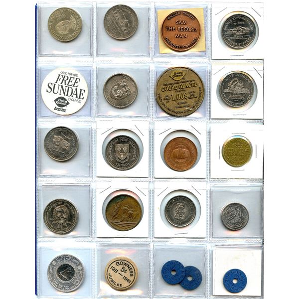 Lot of Forty-Nine Tokens and Medals.