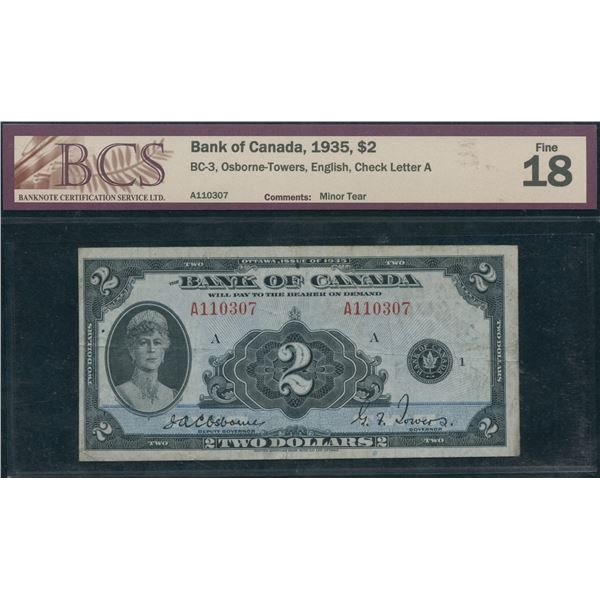 Bank of Canada $2, 1935