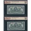 Image 1 : Bank of Canada $1, 1937 - BCS Graded Lot of 2
