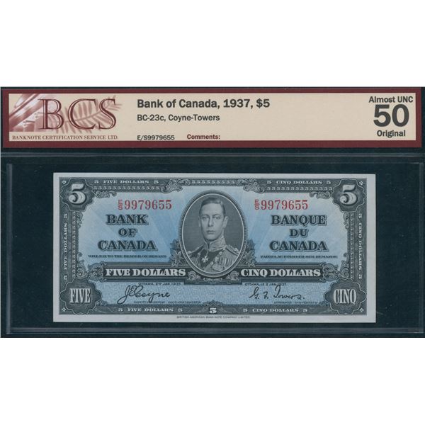 Bank of Canada $5, 1937