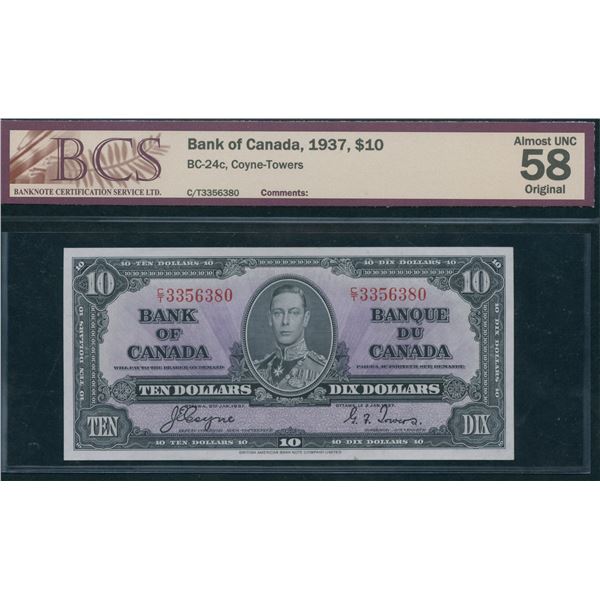 Bank of Canada $10, 1937