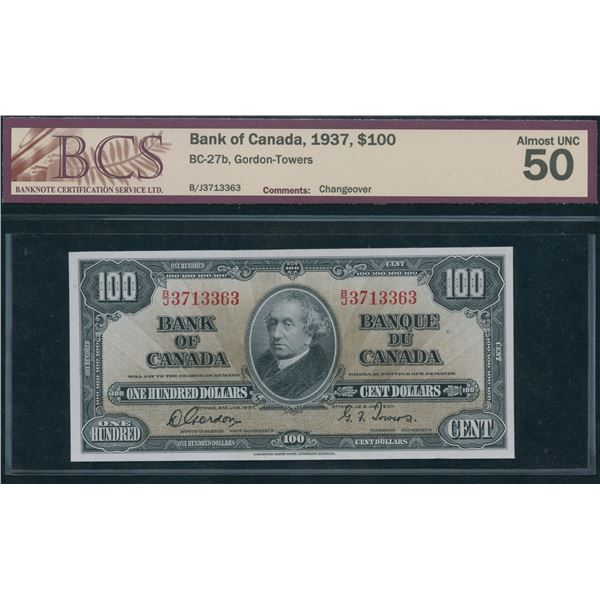 Bank of Canada $100, 1937