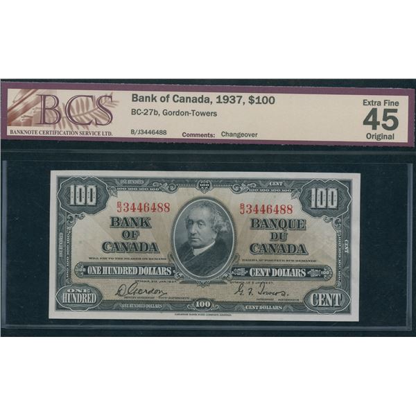 Bank of Canada $100, 1937