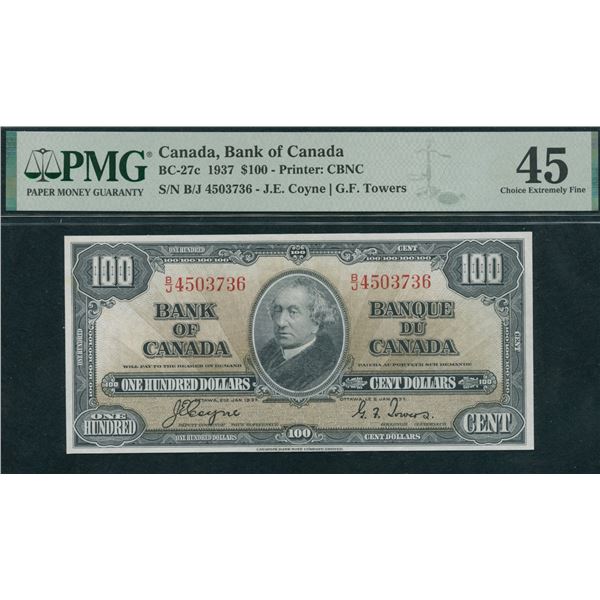 Bank of Canada $100, 1937