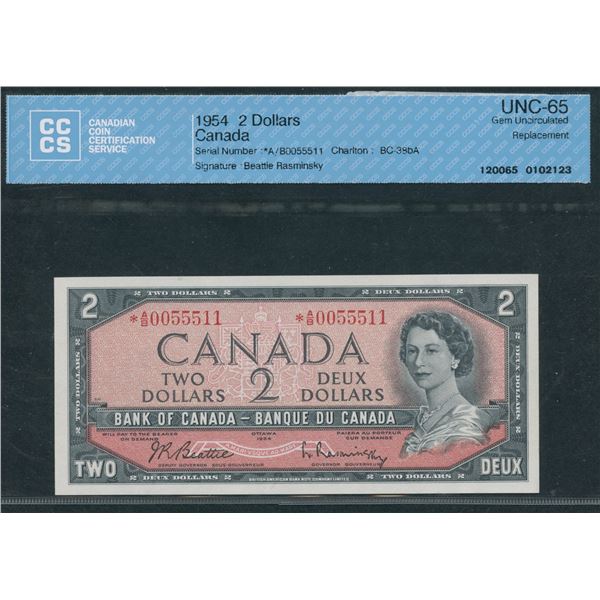 Bank of Canada $2, 1954 - Replacement