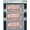 Image 1 : Bank of Canada $2, 1954 - Lot of 3 with Replacements