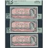 Image 1 : Bank of Canada $2, 1954 - PCGS Graded Lot of 3 Replacement Notes