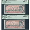 Image 2 : Bank of Canada $2, 1954 - BCS Graded Lot of 3 Replacement Notes