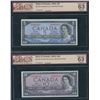 Image 2 : Bank of Canada $5, 1954 - BCS Graded Lot of 3