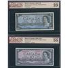 Image 1 : Bank of Canada $5 & $10, 1954 - BCS Graded Lot of 2 Replacements