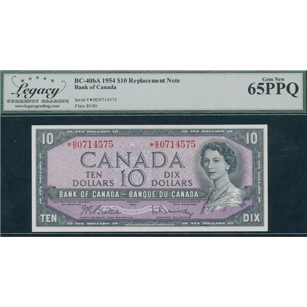 Bank of Canada $10, 1954 - Replacement