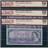 Image 1 : Bank of Canada $10, 1954 - Lot of 3 Consecutive's