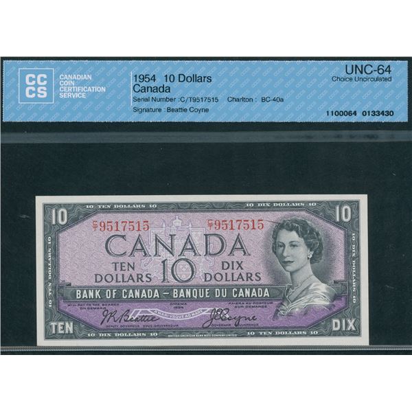 Bank of Canada $10, 1954