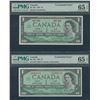 Image 1 : Bank of Canada $1, 1967 - With and Without Serial Numbers