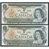 Image 1 : Bank of Canada $1, 1973 - Lot of 2 Consecutive Replacement Notes