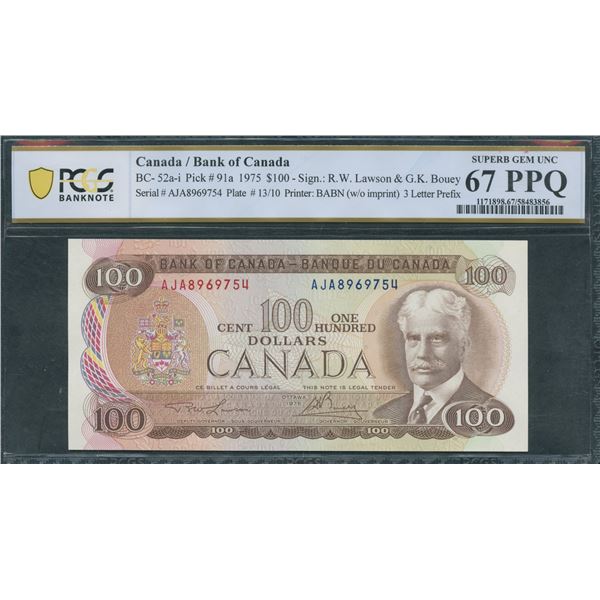 Bank of Canada $100, 1975